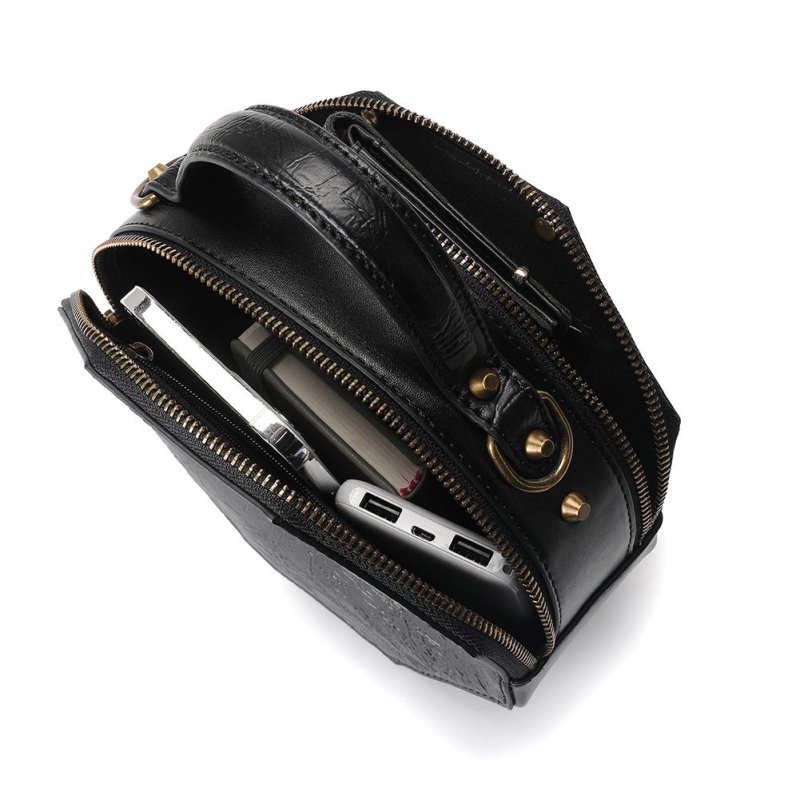 European And American Punk Industrial Retro Style Women's Shoulder Messenger Bag $89.41 Dana Fashion Color: FBG166BK Women's Bags Product information: Lining texture: Polyester Applicable scenarios: Daily matching Color: FBG166BK Outer bag type: Three-dim