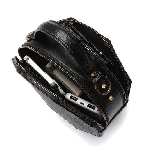 European And American Punk Industrial Retro Style Women's Shoulder Messenger Bag $89.41 Dana Fashion Color: FBG166BK Women's Bags Product information: Lining texture: Polyester Applicable scenarios: Daily matching Color: FBG166BK Outer bag type: Three-dim