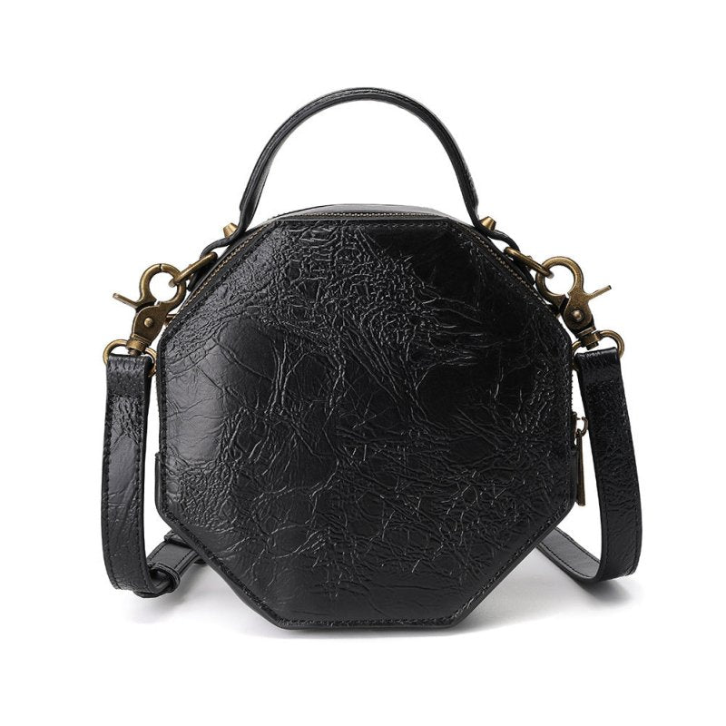 European And American Punk Industrial Retro Style Women's Shoulder Messenger Bag $89.41 Dana Fashion Color: FBG166BK Women's Bags Product information: Lining texture: Polyester Applicable scenarios: Daily matching Color: FBG166BK Outer bag type: Three-dim