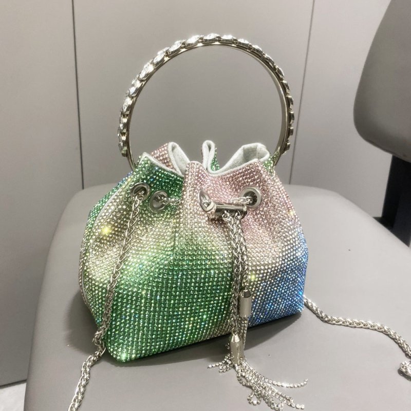 European And American Shiny Diamond Handbag For Women $48.55 Dana Fashion Color: Rainbow Medium Women's Bags Product information: Lining texture: polyester fiber Color: medium-sized in rose red, blue medium, green medium, purple medium, pink medium, brigh