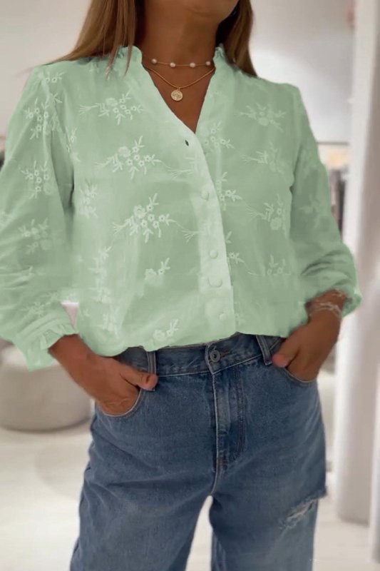 European And American Solid Color Blouse $29.99 Dana Fashion Color: 4Style Size: L Women's clothing معلومات المنتج: النمط: تأثير ثلاثي الأبعاد اللون: 1،2،3،4،5،6 المقاس: S،M،L،XL،XXL،XXXL نوع الطراز: مزاج التنقل اسم القماش: بوليستر الطراز: كاجوال ملحوظة: