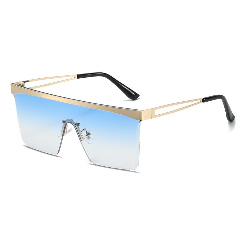 European And American Square Pair Sunglasses One-piece Lens $23.13 Dana Fashion Color: Gold frame gradient blue style: New Women's Accessories Product information: Name: Sunglasses Lens material:PC Frame material: metal Eyewear style: Box Style: fashion,