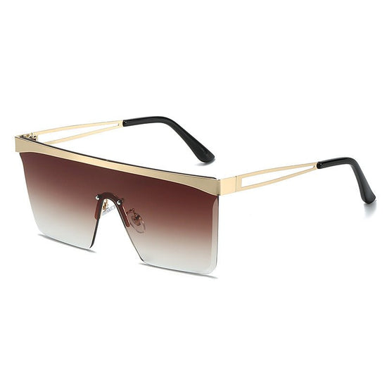 European And American Square Pair Sunglasses One-piece Lens $23.13 Dana Fashion Color: Gold frame gradient tea style: New Women's Accessories Product information: Name: Sunglasses Lens material:PC Frame material: metal Eyewear style: Box Style: fashion, p