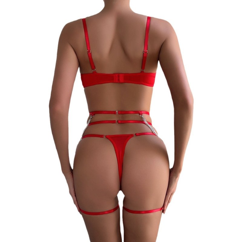 European And American Underwear 4 PCs Set Women $70.50 Dana Fashion Color: Red Size: L Women's clothing Product information: Fabric name: Mesh Color: red Main fabric composition: Polyester Fiber Size: S,M,L Style: Grid Note: 1. Asian sizes are 1 to 2 size