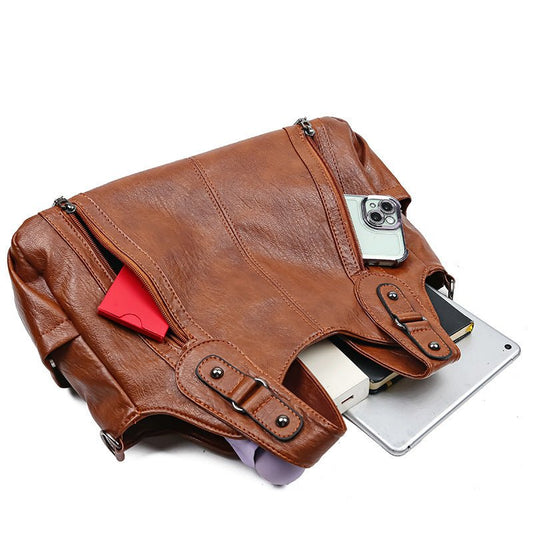 European And American Vintage Casual All-matching PU Handbag $56.98 Dana Fashion Color: Black Women's Bags Product information: Lining texture: Polyester Applicable scenario: Daily matching Color: Lake blue, red, yellow brown, dark gray, black, camel Oute