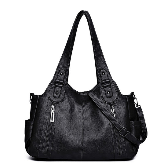 European And American Vintage Casual All-matching PU Handbag $56.98 Dana Fashion Color: Black Women's Bags Product information: Lining texture: Polyester Applicable scenario: Daily matching Color: Lake blue, red, yellow brown, dark gray, black, camel Oute