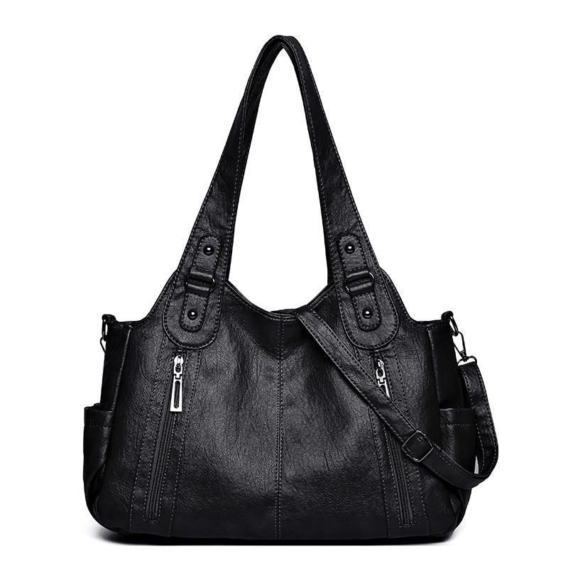 European And American Vintage Casual All-matching PU Handbag $56.98 Dana Fashion Color: Black Women's Bags Product information: Lining texture: Polyester Applicable scenario: Daily matching Color: Lake blue, red, yellow brown, dark gray, black, camel Oute