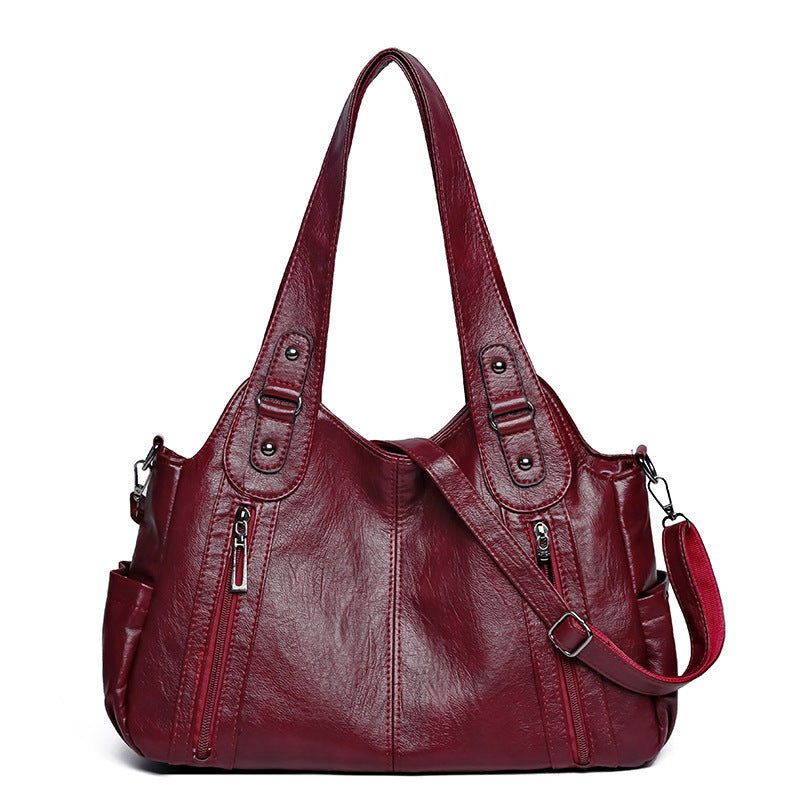 European And American Vintage Casual All-matching PU Handbag $56.98 Dana Fashion Color: Red Women's Bags Product information: Lining texture: Polyester Applicable scenario: Daily matching Color: Lake blue, red, yellow brown, dark gray, black, camel Outer