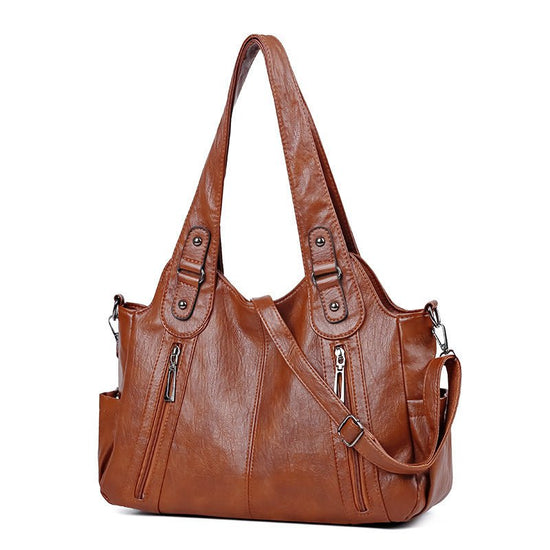 European And American Vintage Casual All-matching PU Handbag $56.98 Dana Fashion Color: Black Women's Bags Product information: Lining texture: Polyester Applicable scenario: Daily matching Color: Lake blue, red, yellow brown, dark gray, black, camel Oute
