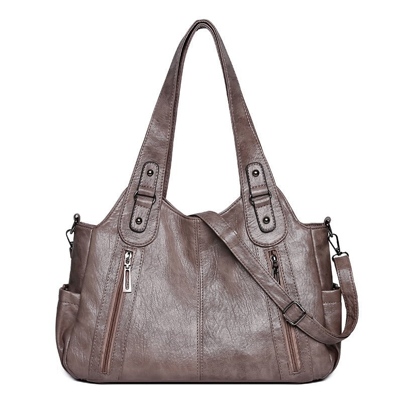European And American Vintage Casual All-matching PU Handbag $56.98 Dana Fashion Color: Camel Women's Bags Product information: Lining texture: Polyester Applicable scenario: Daily matching Color: Lake blue, red, yellow brown, dark gray, black, camel Oute