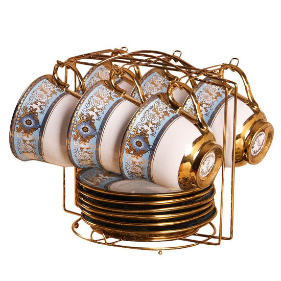 European-style Bone China Coffee Set British Afternoon Tea Cup Simple Household $98.50 Dana Fashion style: Baroque Dana's Kitchen Product information: Material: Porcelain Style: European Applicable people: 6 people Number of Pieces: 13 Pieces Popular elem