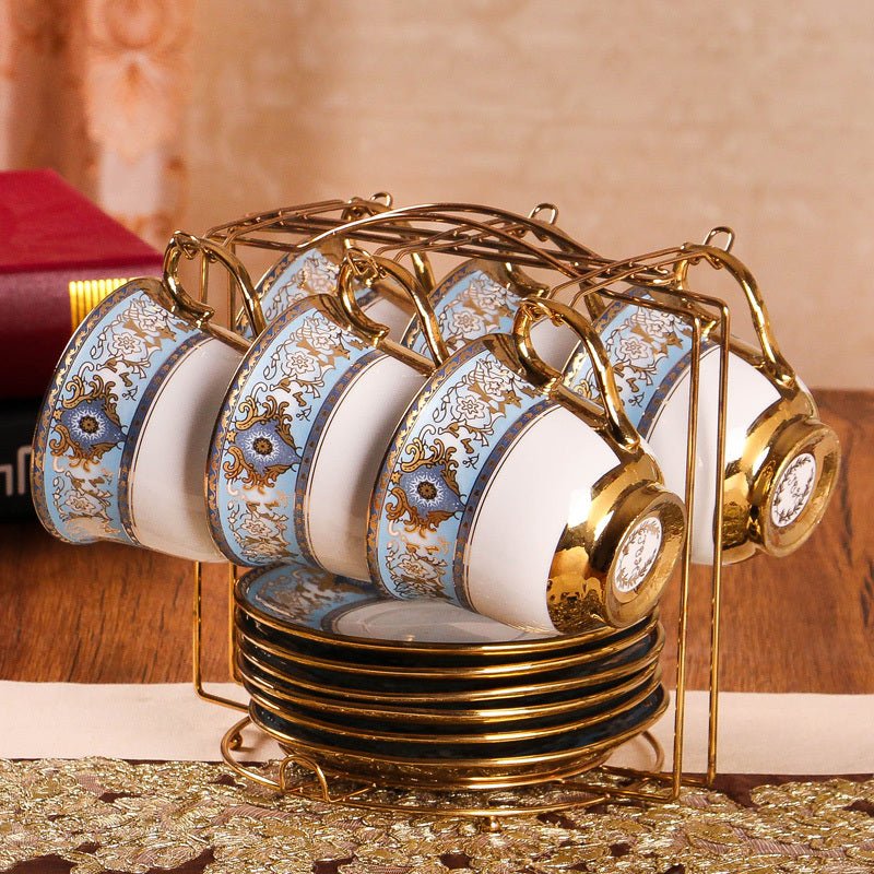 European-style Bone China Coffee Set British Afternoon Tea Cup Simple Household $98.50 Dana Fashion style: Baroque Dana's Kitchen Product information: Material: Porcelain Style: European Applicable people: 6 people Number of Pieces: 13 Pieces Popular elem