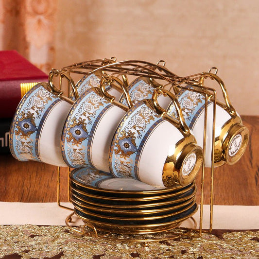 European-style Bone China Coffee Set British Afternoon Tea Cup Simple Household $98.50 Dana Fashion style: Baroque Dana's Kitchen Product information: Material: Porcelain Style: European Applicable people: 6 people Number of Pieces: 13 Pieces Popular elem