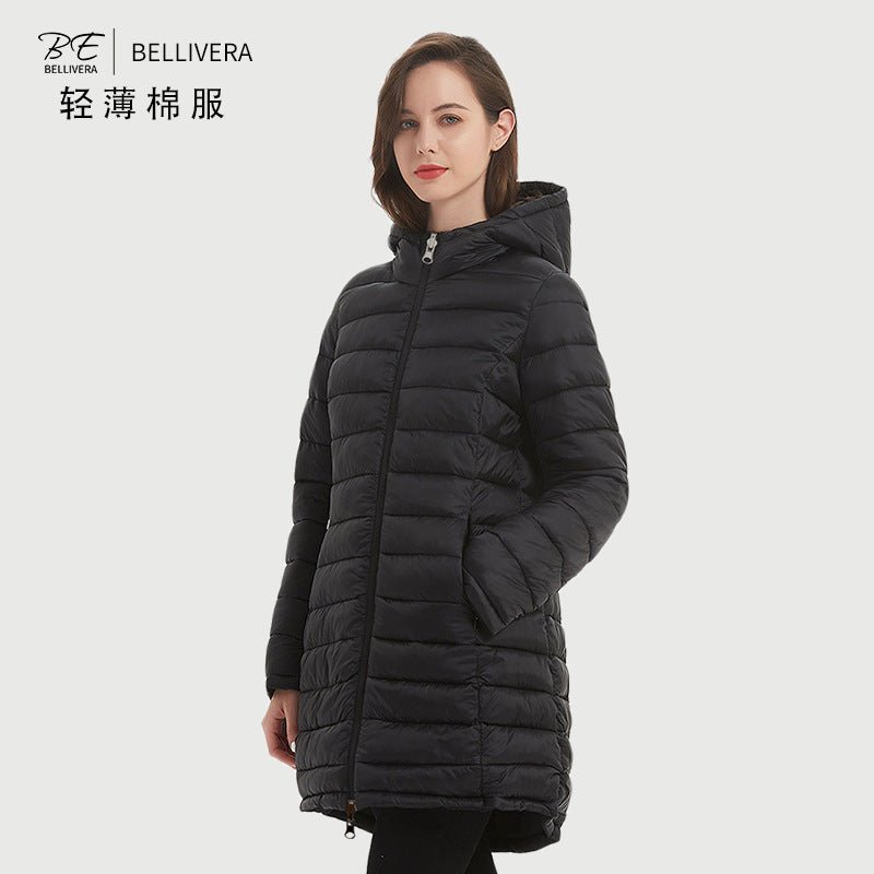 European Women's Mid-length Autumn And Winter Wear Hooded Cotton Jacket $145.50 Dana Fashion Color: Black Size: L Women's clothing Product information: Pattern: None Color: black, green Size: S,M,L,XL,XXL Style: slim fit Popular elements: Pocket Fabric na