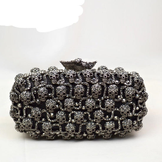 Evening Bag Diamond-studded Women's Clutch Clutch $120.00 Dana Fashion Color: Black Women's Bags Product information: Product category: dinner bag Material: Alloy Fabric texture: crystal Trendy Bags Style: Gem Bag Internal structure of the bag: ID bag The