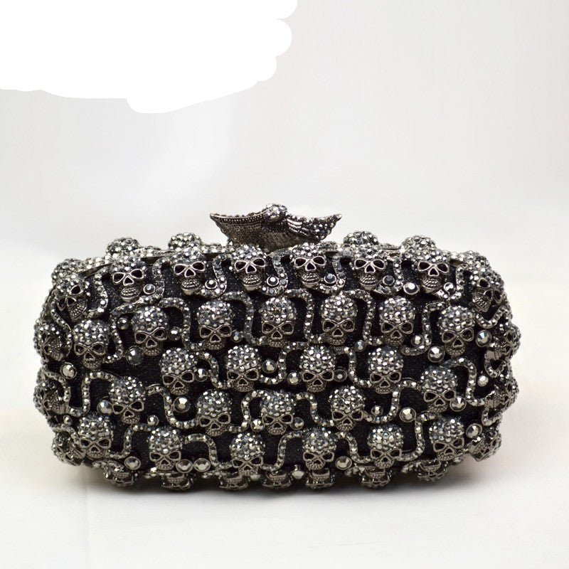 Evening Bag Diamond-studded Women's Clutch Clutch $120.00 Dana Fashion Color: Black Women's Bags Product information: Product category: dinner bag Material: Alloy Fabric texture: crystal Trendy Bags Style: Gem Bag Internal structure of the bag: ID bag The