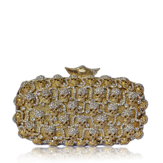 Evening Bag Diamond-studded Women's Clutch Clutch $120.00 Dana Fashion Color: Golden Women's Bags Product information: Product category: dinner bag Material: Alloy Fabric texture: crystal Trendy Bags Style: Gem Bag Internal structure of the bag: ID bag Th