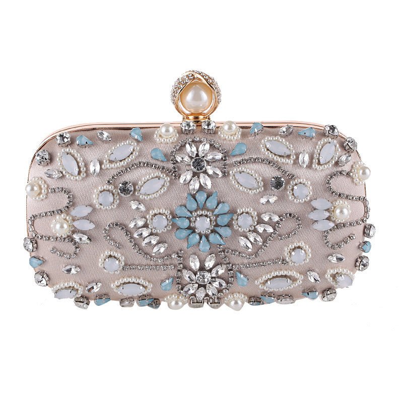 Evening Dress Dress Evening Banquet Bag Diamond Clutch $61.49 Dana Fashion Color: Apricot Women's Bags Product information: Material: Polyester Applicable scene: cosmetic bag, cosmetic storage, banquet Lining texture: polyester Luggage trend style: small