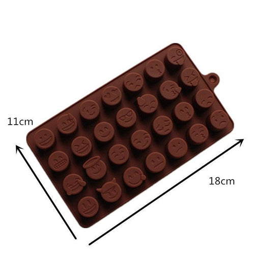 Expression, chocolate mold $9.50 Dana Fashion format: Coffee Dana's Kitchen Name: New 28 even QQ expression Chocolate mold Ice tray DIY can be put into the oven Material: food grade silicone Weight: 60G/piece Packing: OPP packaging Cleaning and maintenanc