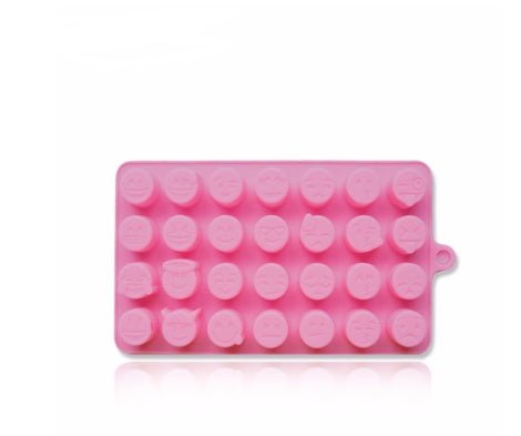 Expression, chocolate mold $9.50 Dana Fashion format: Pink Dana's Kitchen Name: New 28 even QQ expression Chocolate mold Ice tray DIY can be put into the oven Material: food grade silicone Weight: 60G/piece Packing: OPP packaging Cleaning and maintenance