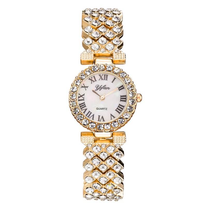 Exquisite Dial And Strap Full Of Diamonds Ancient Roman Scale Women's Watch $25.22 Dana Fashion Color: Gold style: Without bracelet Women's Accessories Product information: Movement: quartz Surface material: glass Shell Material: Alloy Strap Material: All