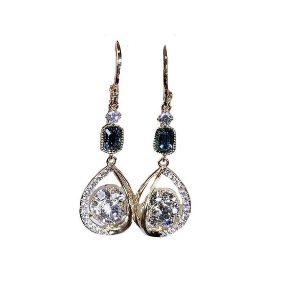 Exquisite Light Luxury High-grade Diamond-embedded Water Drop Earrings $21.99 Dana Fashion Color: Golden Ear Clip Women's Accessories Product information: Treatment Process: Diamond Color: gold ear clip Applicable people: women Style: Women's Material: Al