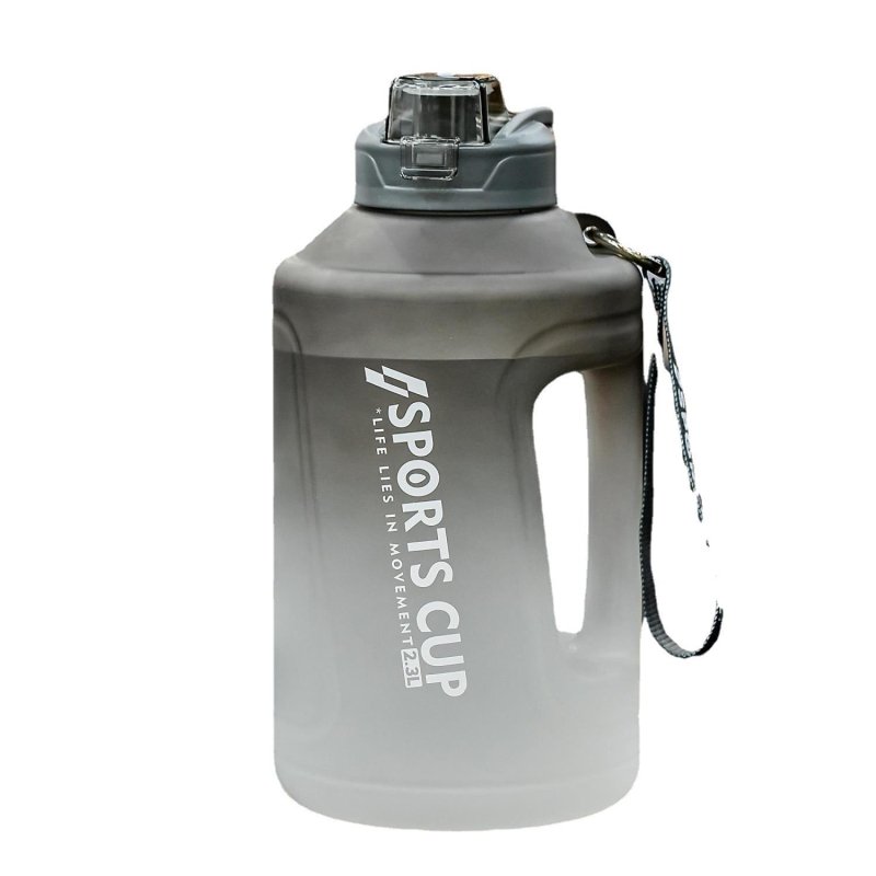 Extra Large Capacity Cup With Straw Fitness Sports Water Bottle Fitness Big Bottles $33.86 Dana Fashion Color: Gradient Black Capacity size: 1.5L style: Straw Dana's Kitchen Product information: Style: sports Function: high temperature resistance Dimensio