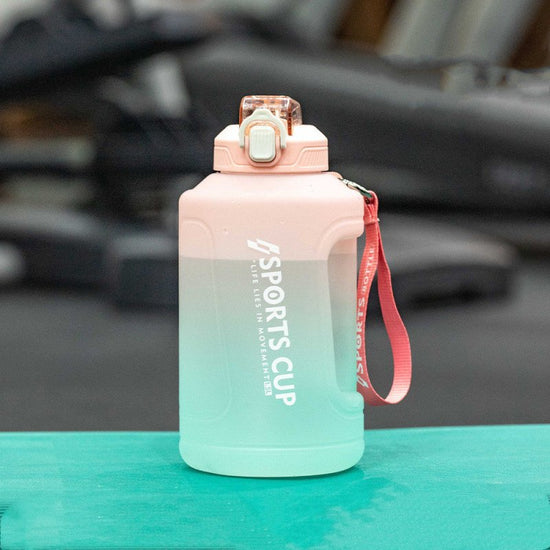 Extra Large Capacity Cup With Straw Fitness Sports Water Bottle Fitness Big Bottles $32.22 Dana Fashion Color: Gradient Pink Capacity size: 1.5L style: Direct drink Dana's Kitchen Product information: Style: sports Function: high temperature resistance Di