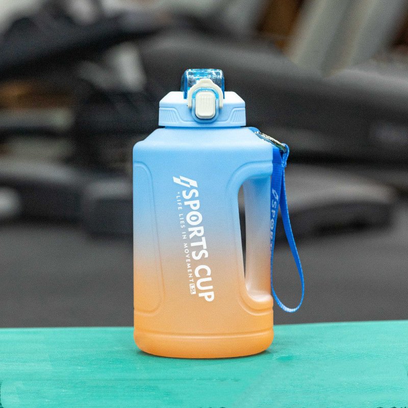 Extra Large Capacity Cup With Straw Fitness Sports Water Bottle Fitness Big Bottles $40.19 Dana Fashion Color: Gradient Blue Capacity size: 1.5L style: Straw Dana's Kitchen Product information: Style: sports Function: high temperature resistance Dimension