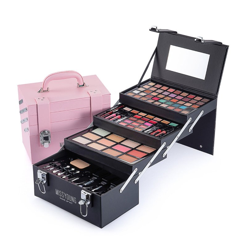 Eye Shadow Lip Gloss Cosmetic Set $170.00 Dana Fashion Color: Black makeup Product information: Efficacy: Concealer, Modification, Even skin tone Set includes lipstick, lip gloss, eye shadow, mascara, blush, lip pencil, brush and more Color: black, pink S