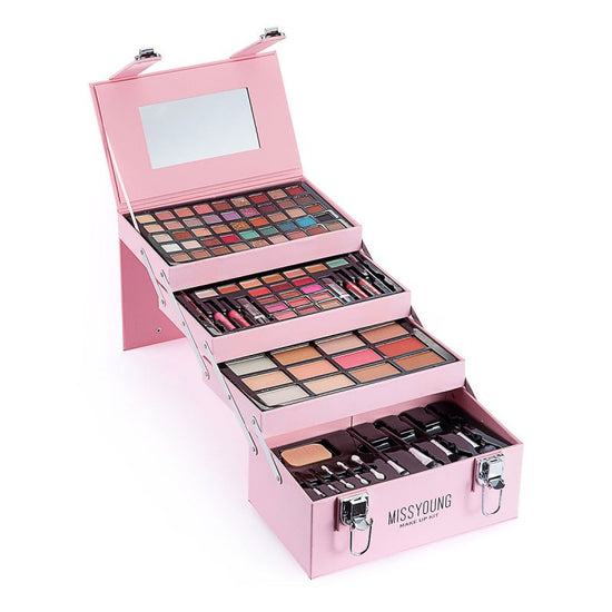Eye Shadow Lip Gloss Cosmetic Set $170.00 Dana Fashion Color: Black makeup Product information: Efficacy: Concealer, Modification, Even skin tone Set includes lipstick, lip gloss, eye shadow, mascara, blush, lip pencil, brush and more Color: black, pink S
