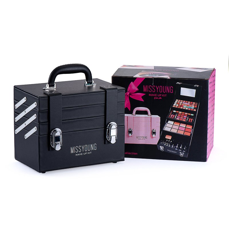 Eye Shadow Lip Gloss Cosmetic Set $170.00 Dana Fashion Color: Black makeup Product information: Efficacy: Concealer, Modification, Even skin tone Set includes lipstick, lip gloss, eye shadow, mascara, blush, lip pencil, brush and more Color: black, pink S