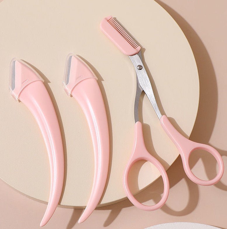 Eyebrow Trimming Knife With Comb Curved Moon Small Beauty Supplies Gadgets $19.00 Dana Fashion Color: Pink style: 2Eyebrow knife 1cutting comb Beauty Tools Overview: ✅ One Step Eyebrow Trimming! Second Step Removing Long Eyebrow! ✅ The design of handle ma