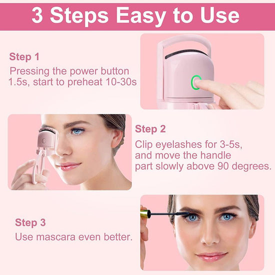Eyelash Curler Portable Electric Heated Comb Eye Lash Long Lasting Eyelashes Curls Thermal Eyelash Curler Makeup Tools Heated Eyelash Curlers,Rechargeable Electric Eyelash Curler,Handheld Eyelash Heat $28.50 Dana Fashion Color: Pink Women's Bags 【Quick He