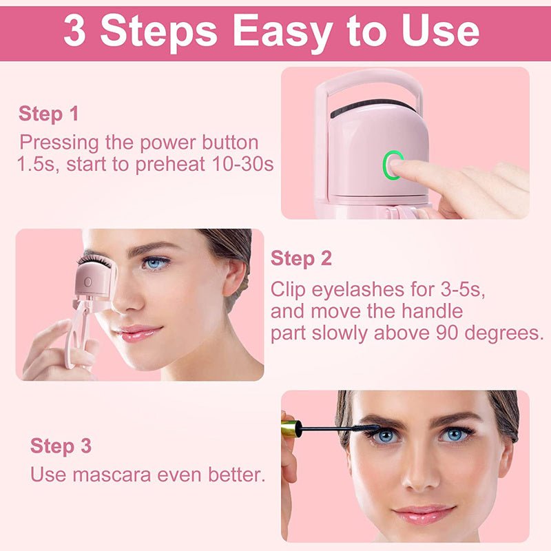 Eyelash Curler Portable Electric Heated Comb Eye Lash Long Lasting Eyelashes Curls Thermal Eyelash Curler Makeup Tools Heated Eyelash Curlers,Rechargeable Electric Eyelash Curler,Handheld Eyelash Heat $28.50 Dana Fashion Color: Pink Women's Bags 【Quick He