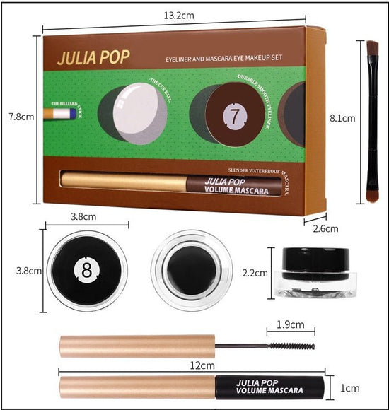 Eyeliner Makeup Set Is Smudge-free And Waterproof $21.56 Dana Fashion Color: Black makeup Product information: Specifications: Normal specifications Special use cosmetics: No Product Category: Mascara eyeliner set Style: animal, punk, cartoon,CHIC, plant,