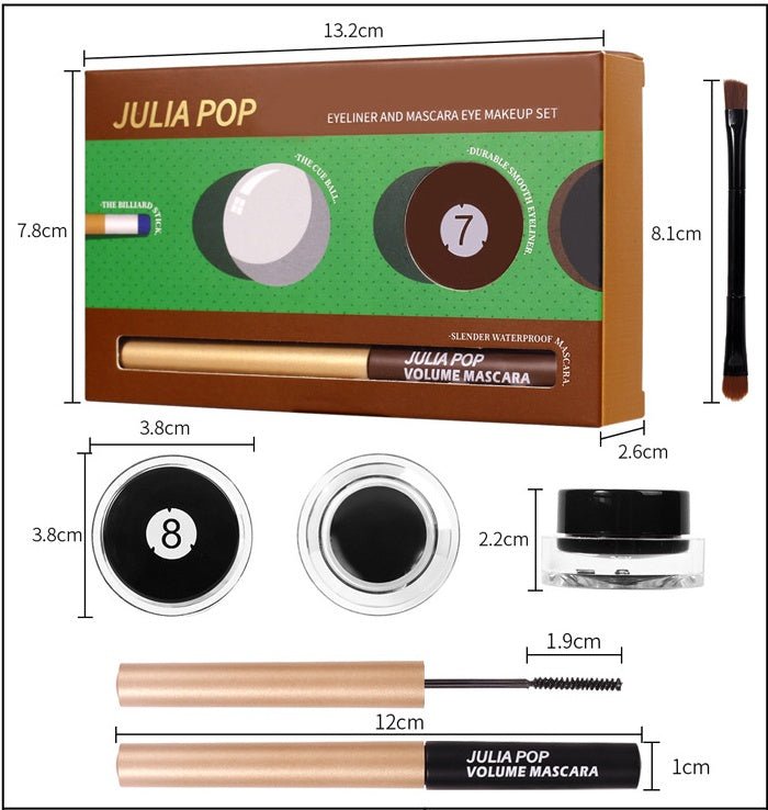 Eyeliner Makeup Set Is Smudge-free And Waterproof $21.56 Dana Fashion Color: Black makeup Product information: Specifications: Normal specifications Special use cosmetics: No Product Category: Mascara eyeliner set Style: animal, punk, cartoon,CHIC, plant,