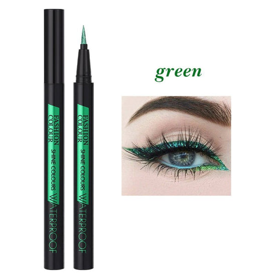 Eyeliner Pearl Color Pearl Waterproof Brightening $14.93 Dana Fashion Color Classification: Green makeup Product information: Color: white, pink, wine red, gold, purple, brown, blue, black, orange, pink purple Category: eyeliner Shelf life: 3 years Size: