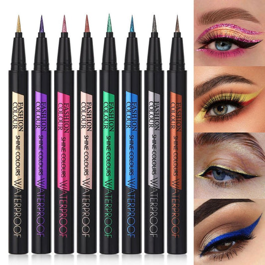 Eyeliner Pearl Color Pearl Waterproof Brightening $14.93 Dana Fashion Color Classification: Blue makeup Product information: Color: white, pink, wine red, gold, purple, brown, blue, black, orange, pink purple Category: eyeliner Shelf life: 3 years Size: 1