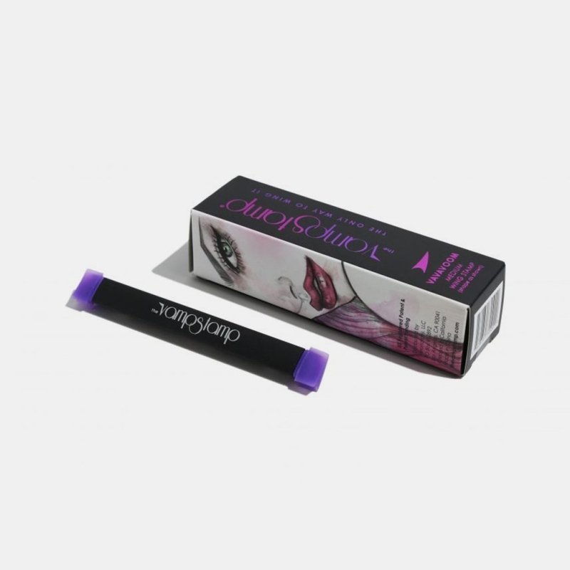 Eyeliner Wing Stamp $18.33 Dana Fashion Size: L makeup Wing woes are a thing of the past with this innovative stamp tool from The Vamp Stamp. Specially designed to give you the perfect vampy winged liner with no muss + no fuss. To use, dip Vamp Stamp into