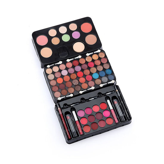 Eyeshadow Palette Lipstick Lip Gloss Blush Set $163.50 Dana Fashion Color: Colorful makeup Product information: Skin Type: General Efficacy: Concealer, Modification, Even skin tone Color: pink, rose red, colorful Set includes: lipstick, lip gloss, eye sha