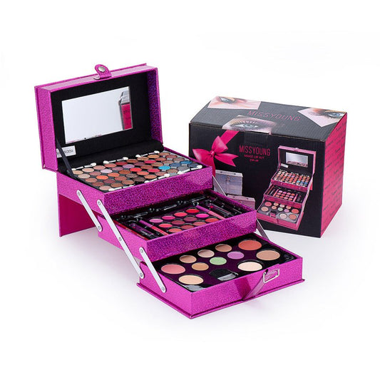 Eyeshadow Palette Lipstick Lip Gloss Blush Set $163.50 Dana Fashion Color: Colorful makeup Product information: Skin Type: General Efficacy: Concealer, Modification, Even skin tone Color: pink, rose red, colorful Set includes: lipstick, lip gloss, eye sha