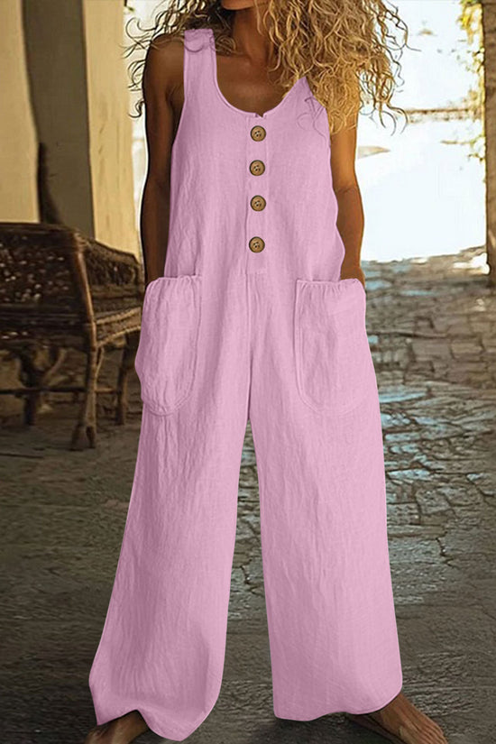 Sleeveless Casual One-piece Wide Leg Jumpsuit