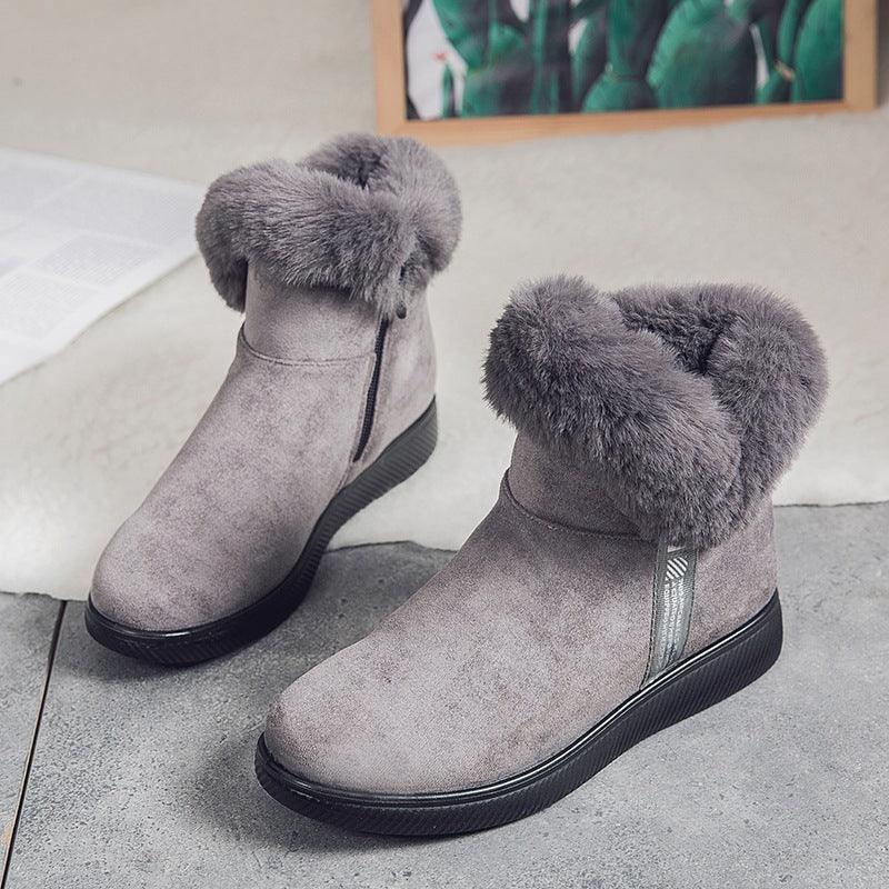 Plus Fleece Ankle Boots Thicken Middle-aged And Elderly Cotton Shoes - DanaFashionstore