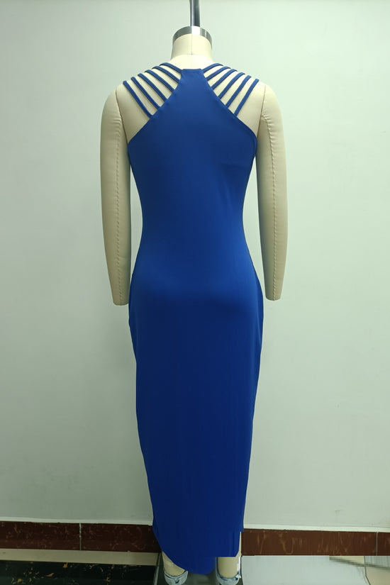 Elegant Rhinestone Split Sheath Dress Nightclub Dinner Dress