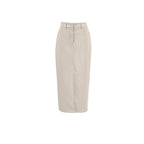 Vintage Fleece-lined PU Leather Leather Skirt