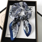 Artificial Silk Striped High-grade Korean Style Stylish Beach Arm Bag Silk Scarf - DanaFashionstore