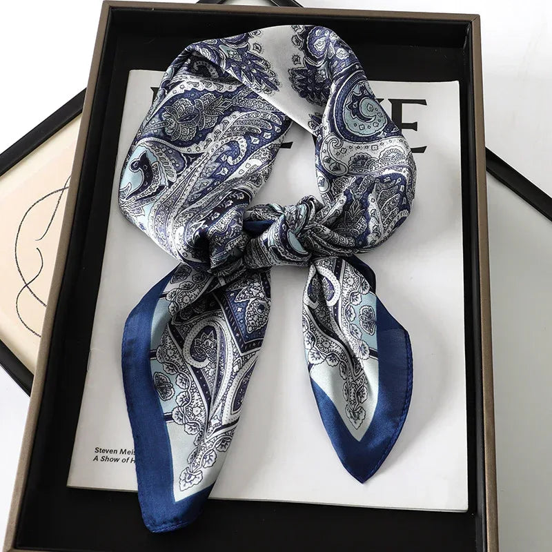 Artificial Silk Striped High-grade Korean Style Stylish Beach Arm Bag Silk Scarf - DanaFashionstore