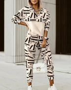 Women's Printed Long Sleeve Street Slim Fit Fashion Casual Suit - DanaFashionstore