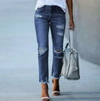 Women's Plus Size Ripped Jeans Trousers - DanaFashionstore